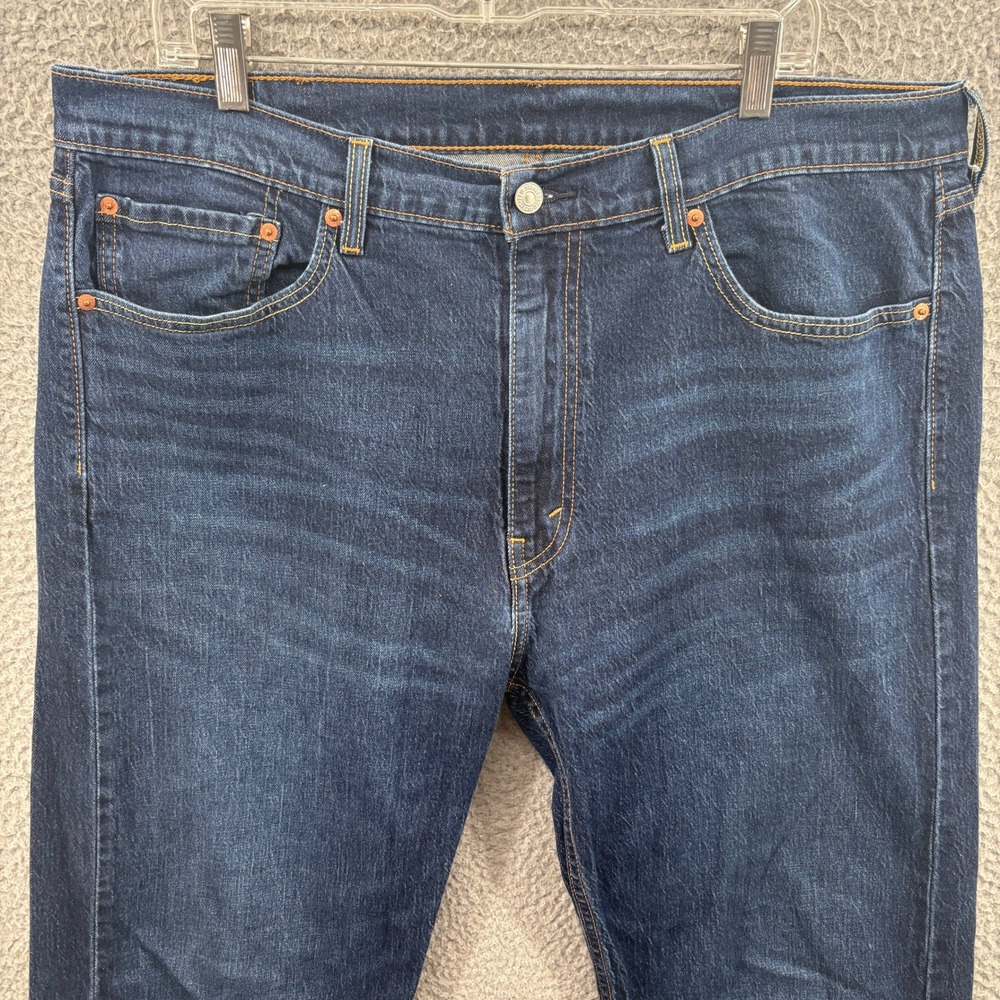Levis 505 Jeans Mens 38x34 Regular Fit Dark Wash Straight Leg Stretch Denim